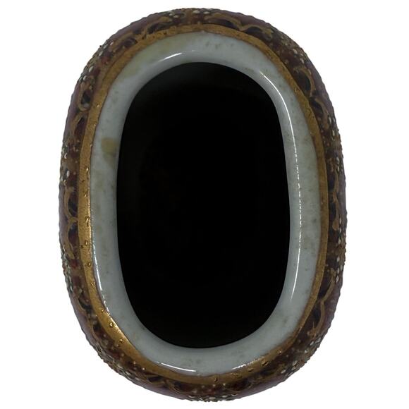 Antique Japanese Satsuma Vase Hand Painted Gilded Geisha Scene 7” - Picture 5 of 6